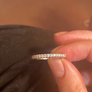 14k white gold diamond half eternity band size 4.75